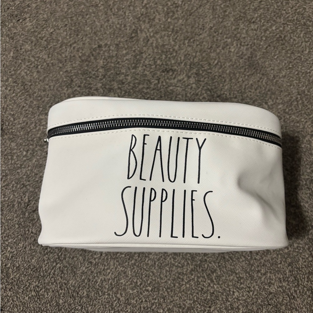 Rae Dunn White Cosmetic Bag